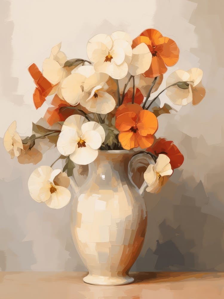 Pansy Flower Still Life Painting 2 Dreamy