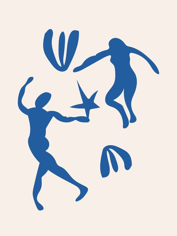 Blue People Cut Out Dancing