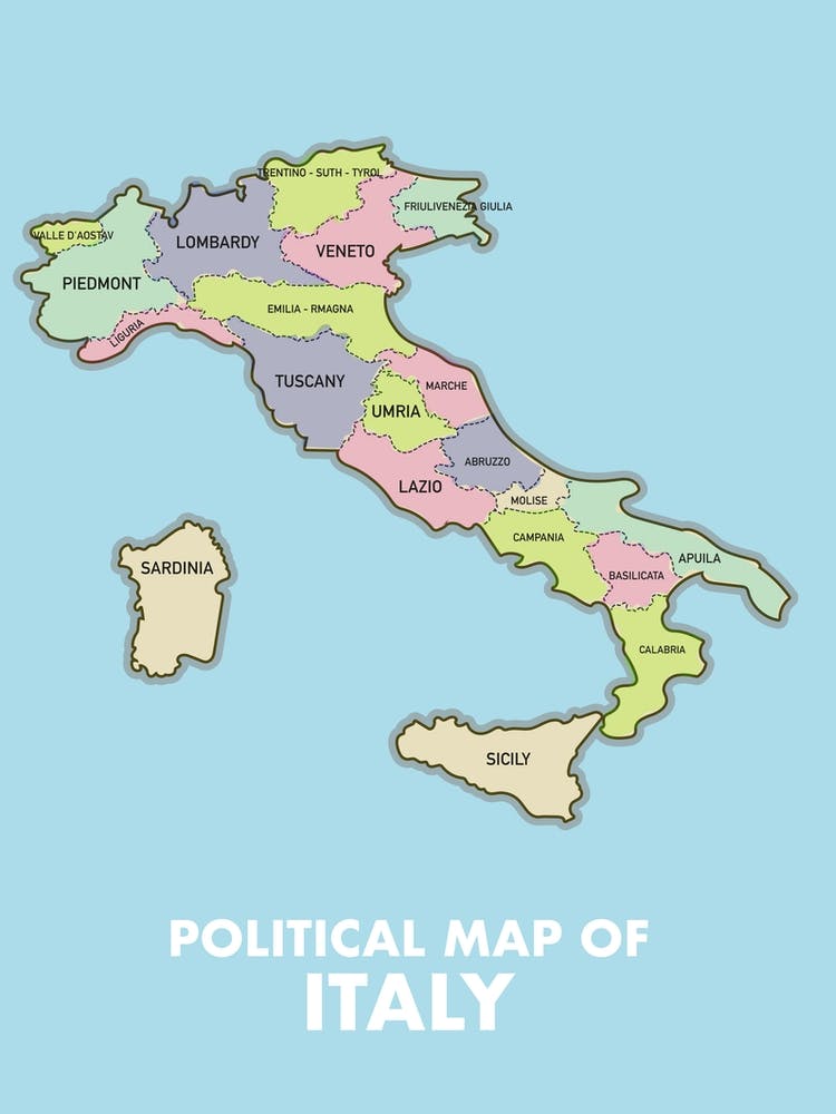 Political Map Of Italy