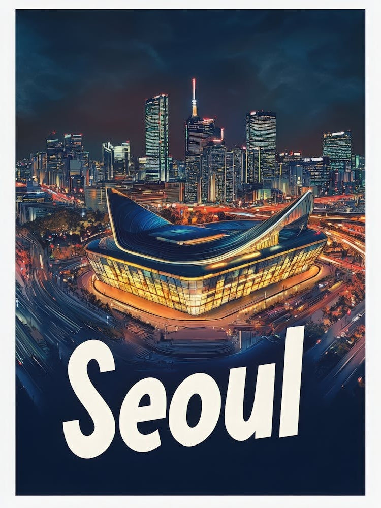 Aihrgdesign A Retro Travel Poster For Seoul 2