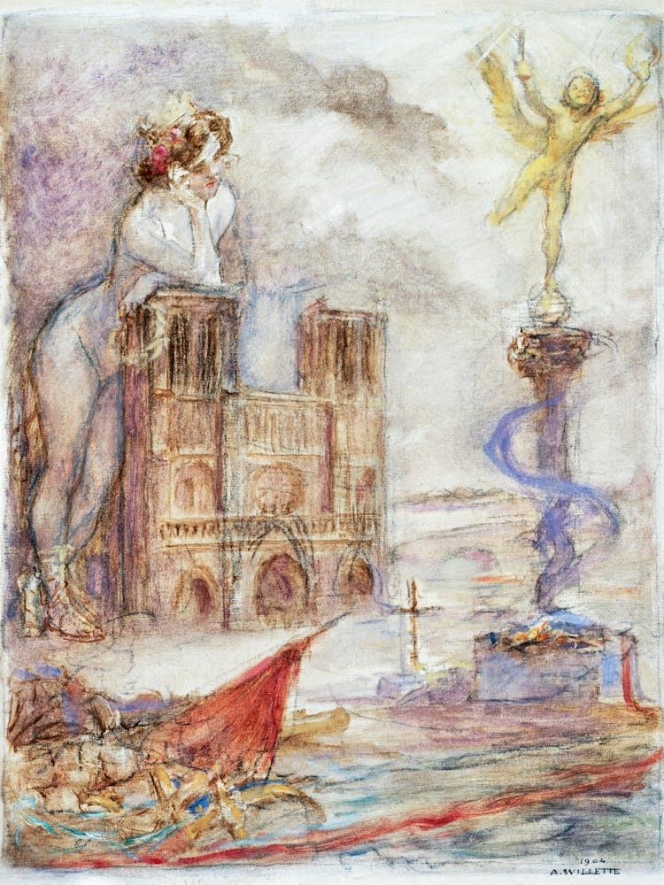 Adolphe Willette S Notre Dame De Paris (1904) Famous Painting Original From The Public Institution Paris Musées