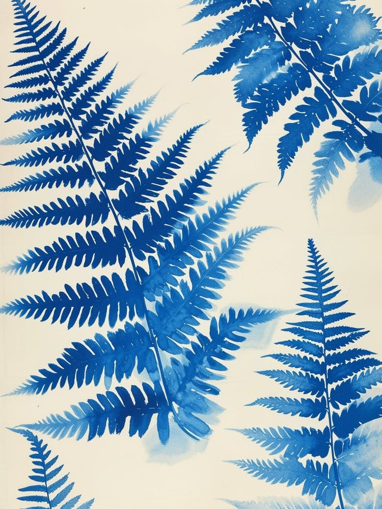 Pattern Poster Blue Star Fern 1