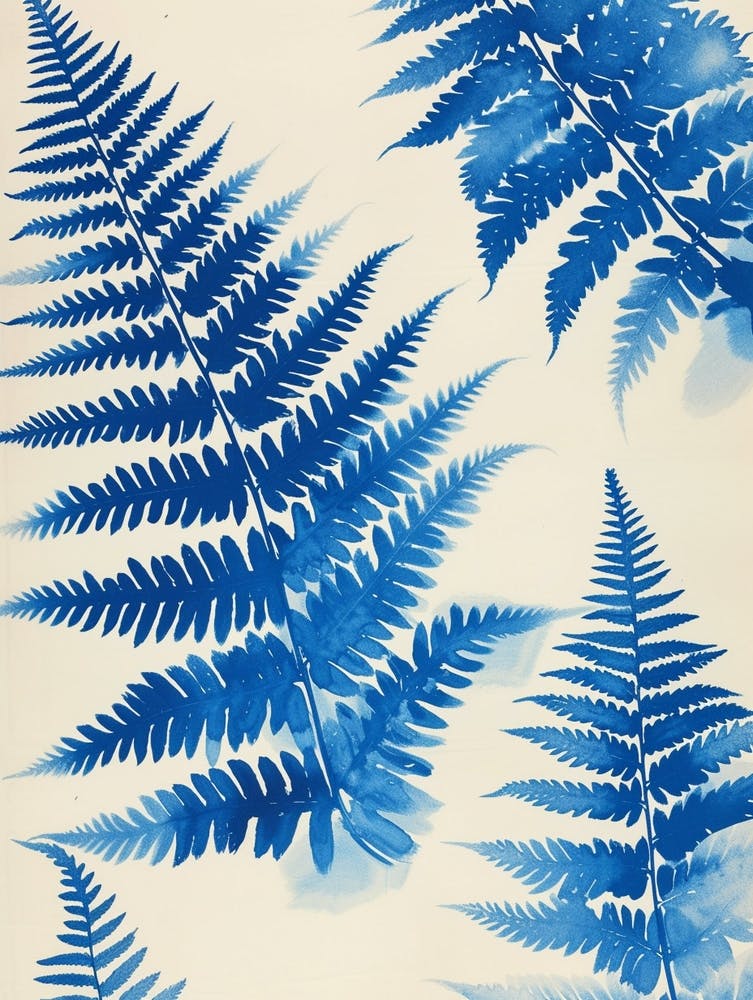 Pattern Poster Blue Star Fern 1