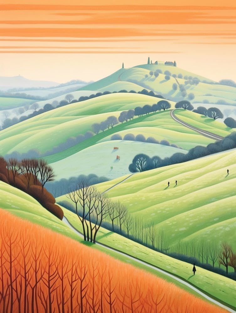 The Malvern Hills England 2 Hike Illustration