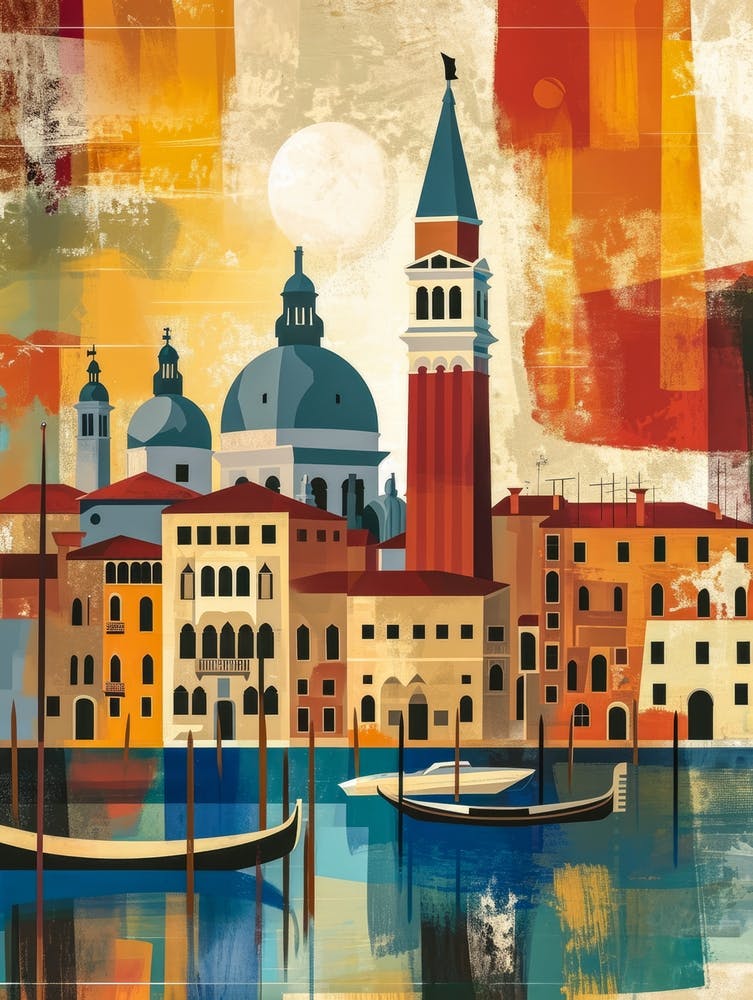 Abstract Venice poster illustration 4
