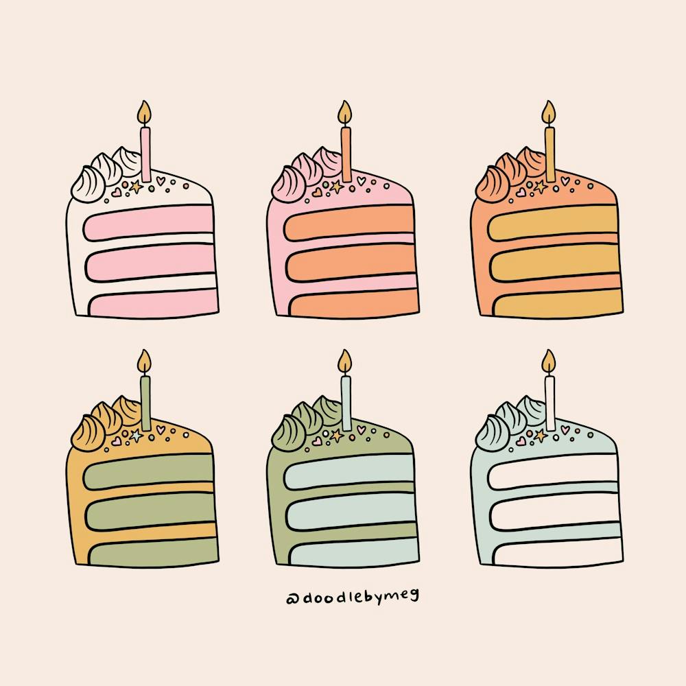 Rainbow Slices Of Cake