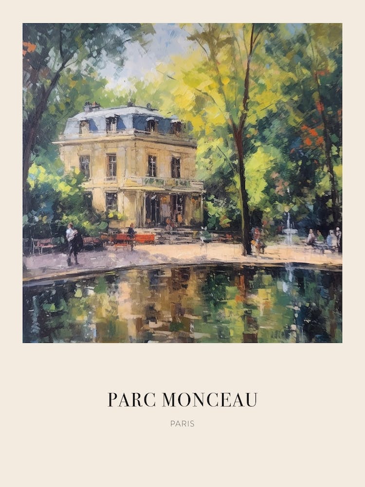Parc Monceau Paris France 4 Vintage Cezanne Inspired Poster