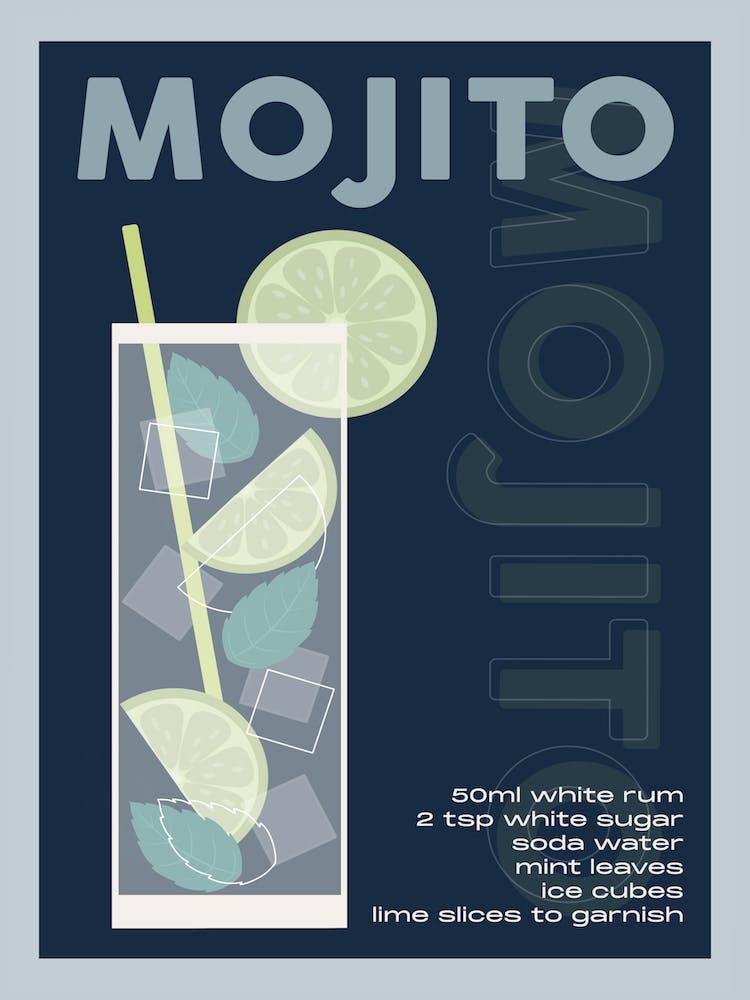 Navy And Grey Mojito Cocktail