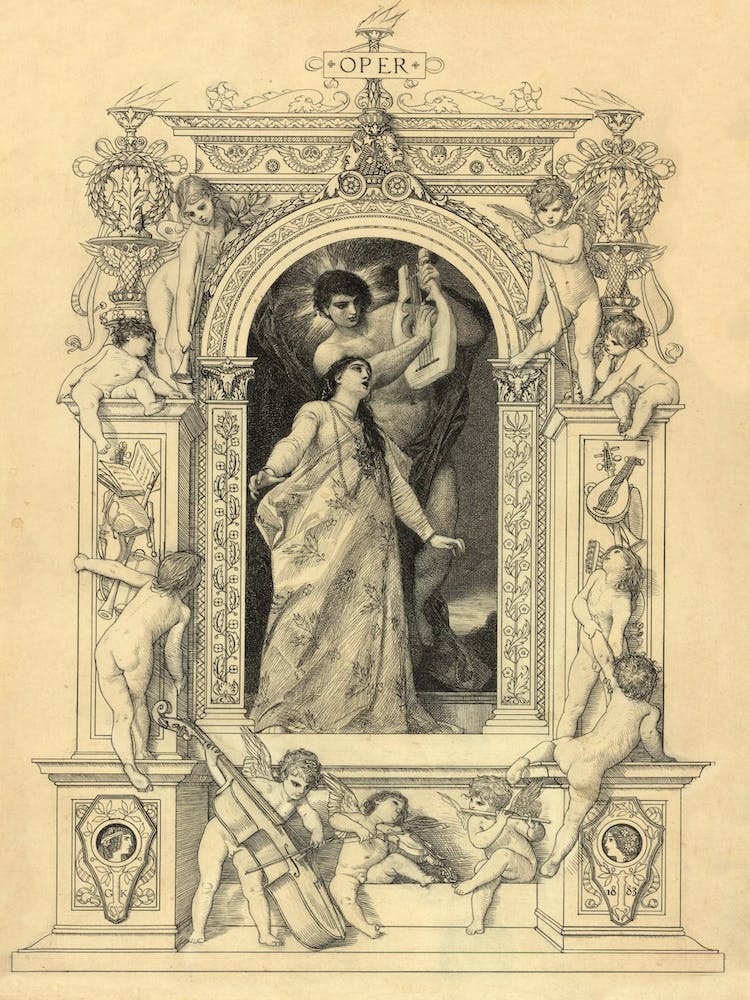Opera (Template For: Allegories And Emblems No 64), Gustav Klimt
