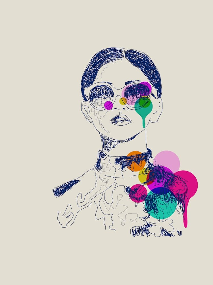 Woman With Colorful Eyes