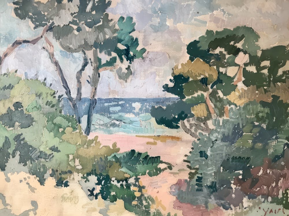 Countryside Colors Painting Inspired By Paul Cezanne