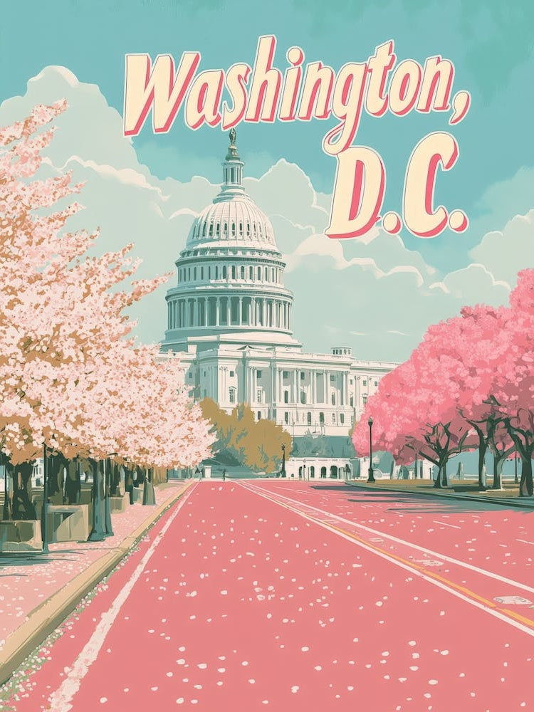 Aihrgdesign A Classic 1960s Travel Poster For Washington DC