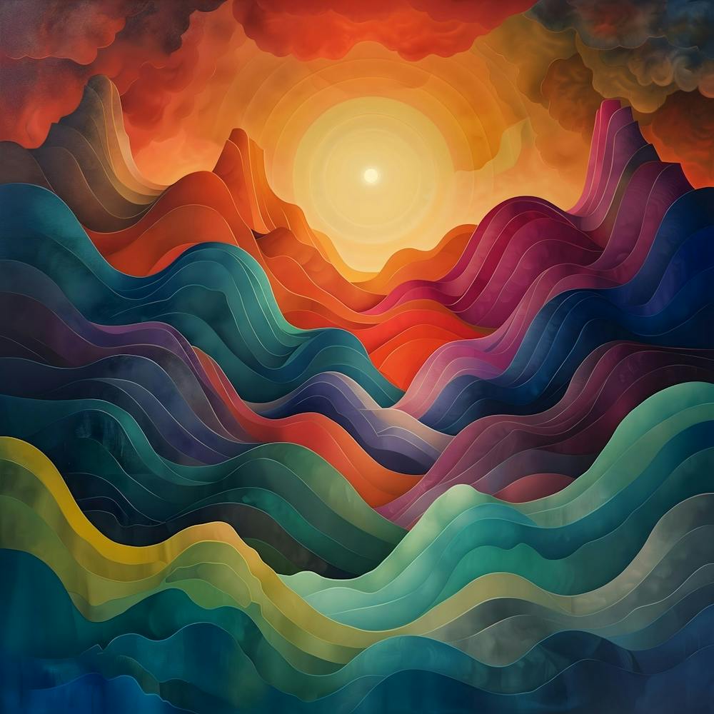 Sunrise Over The Mountains, Pop Surrealism, Lowbrow