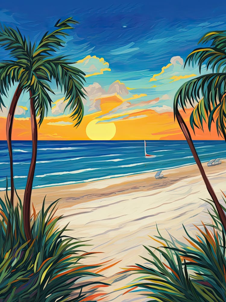 Siesta Key Beach, Florida, Matisse And Rousseau Style 4