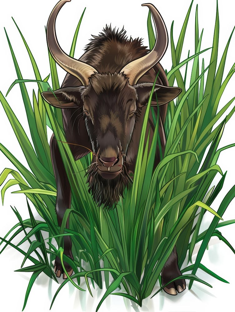 Illustration Of A Goat In The Grass