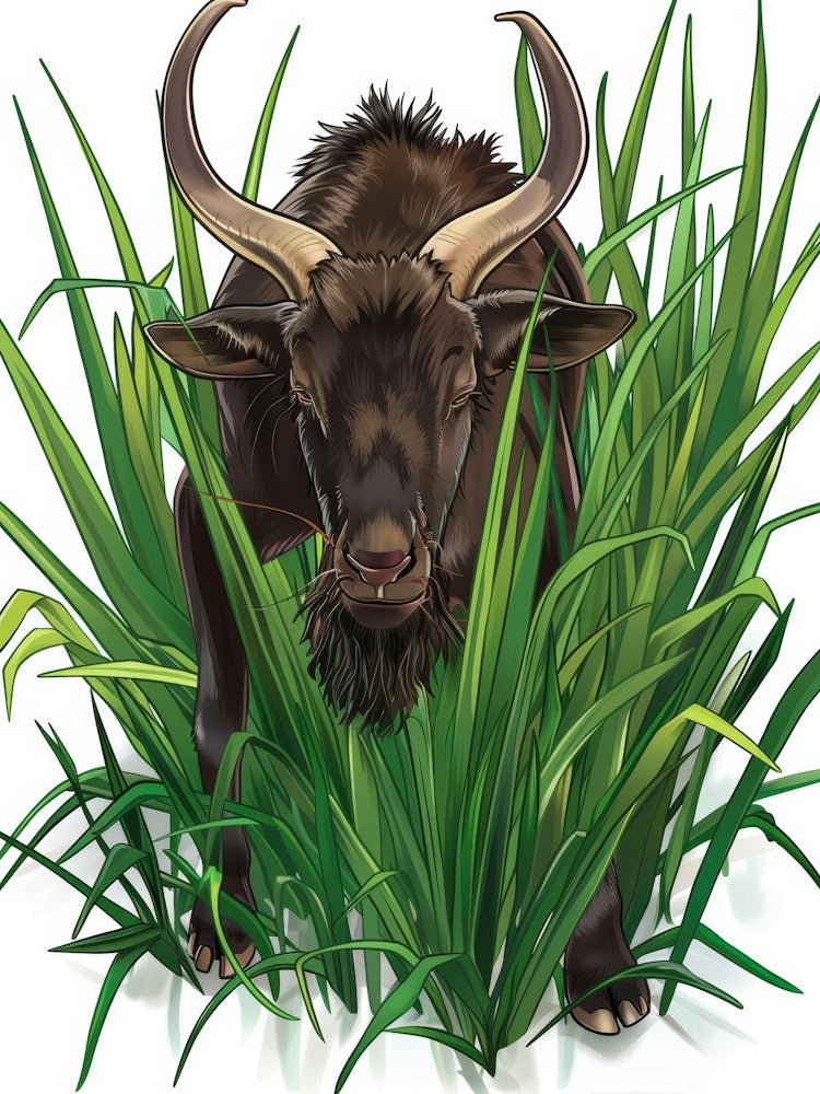 Illustration Of A Goat In The Grass