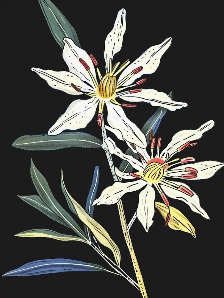 Fleurs Néon Sur Fond Noir Edelweiss 4
