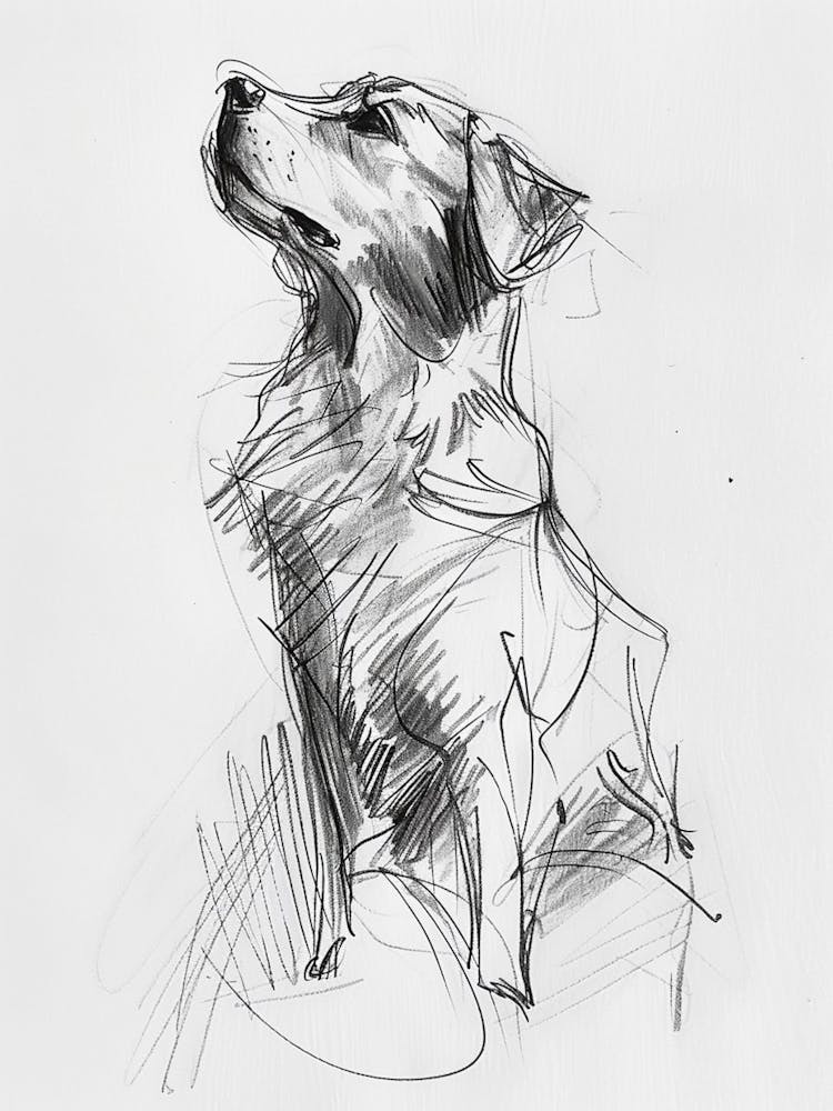 Small Dog Charcoal Line