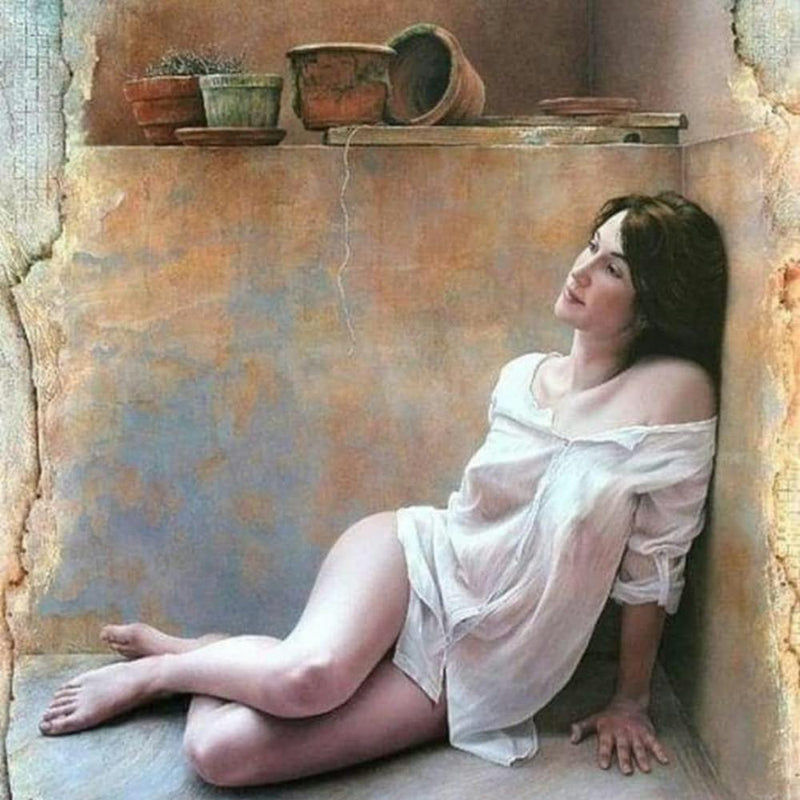 Femme Allongée Sur Le Sol