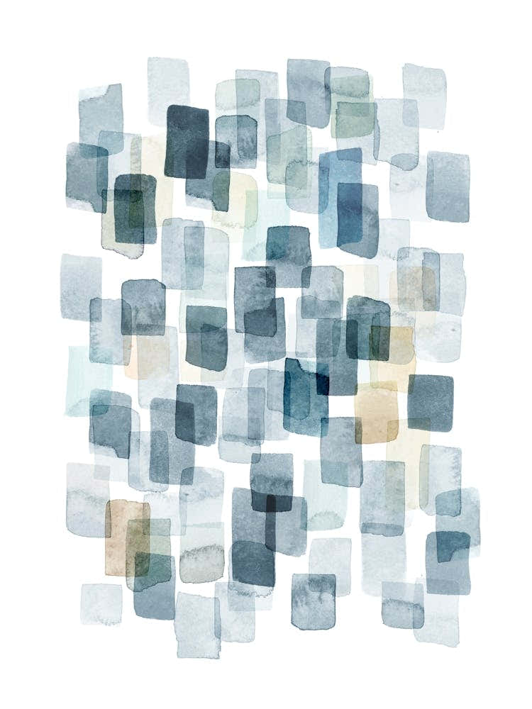 Watercolor Art 'Mosaic' No 110 by Aga Szafranska