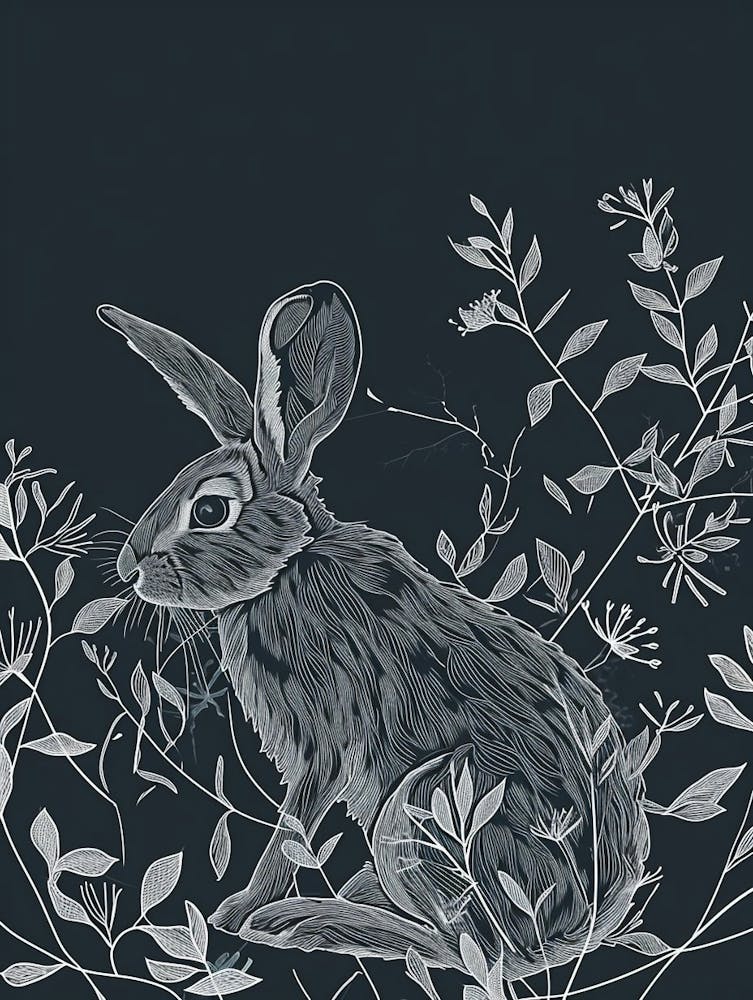 Rexkaninchen Minimalistische Illustration 2