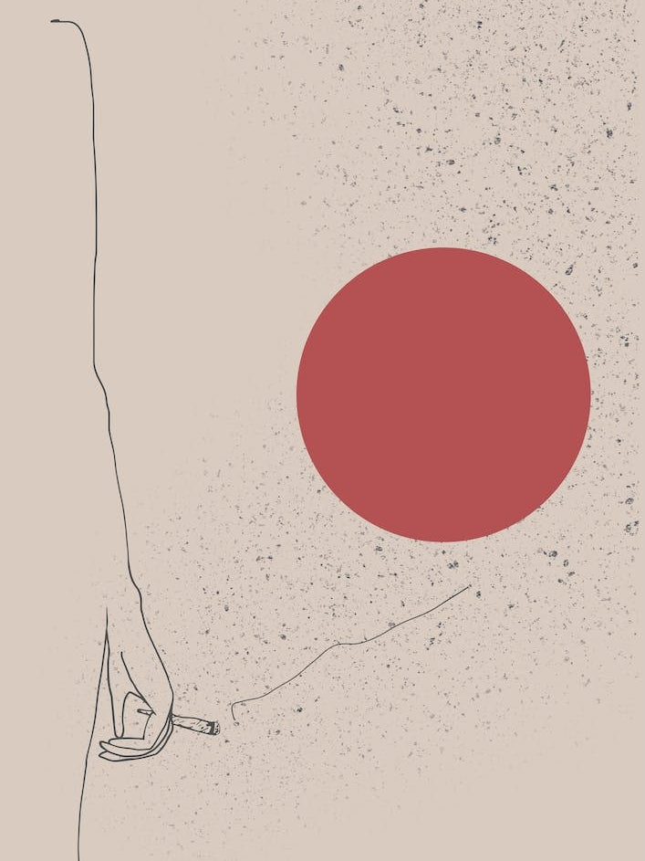 Fume Red Abstract Line