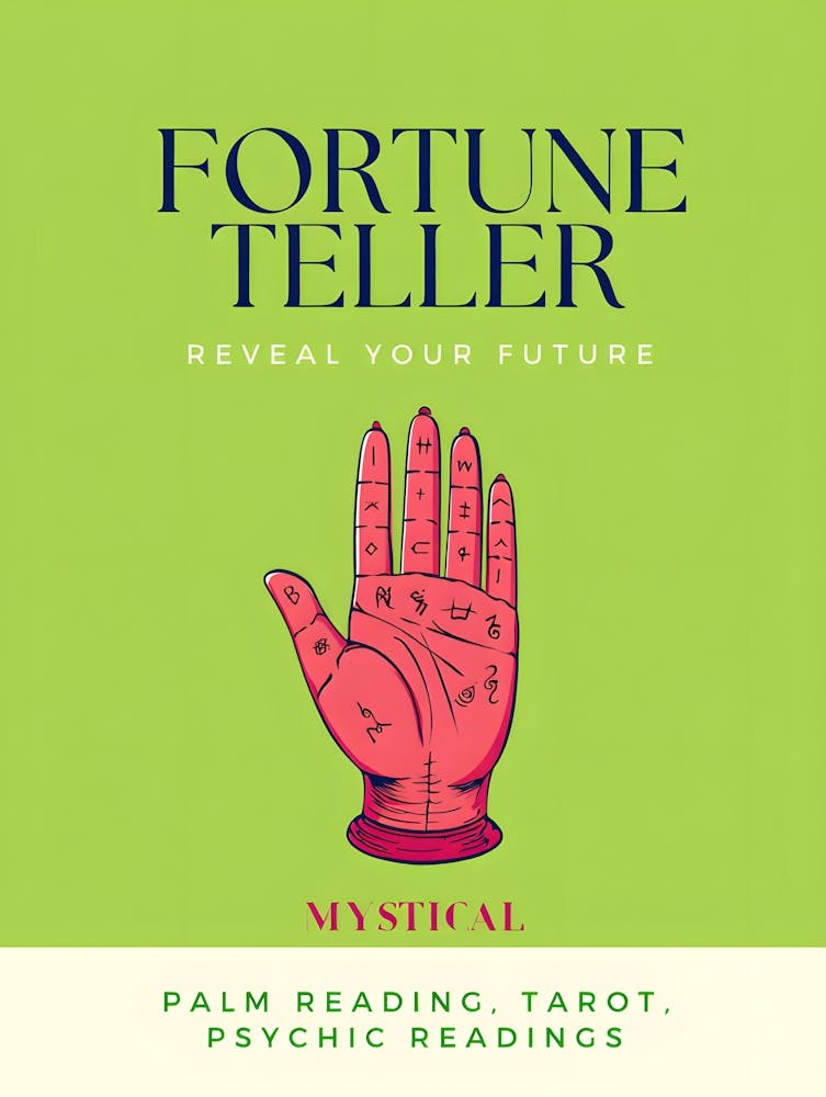Fortune Teller Book Cover: Mystical Palm Reading and Psychic Readings