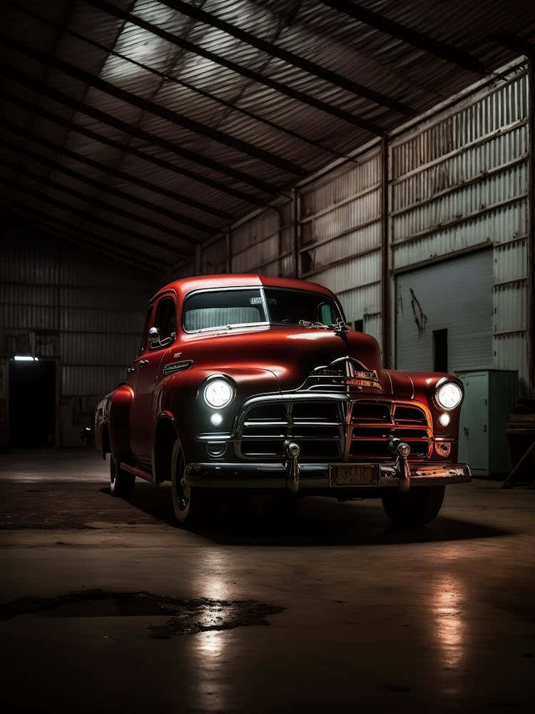 Old Car In Garage