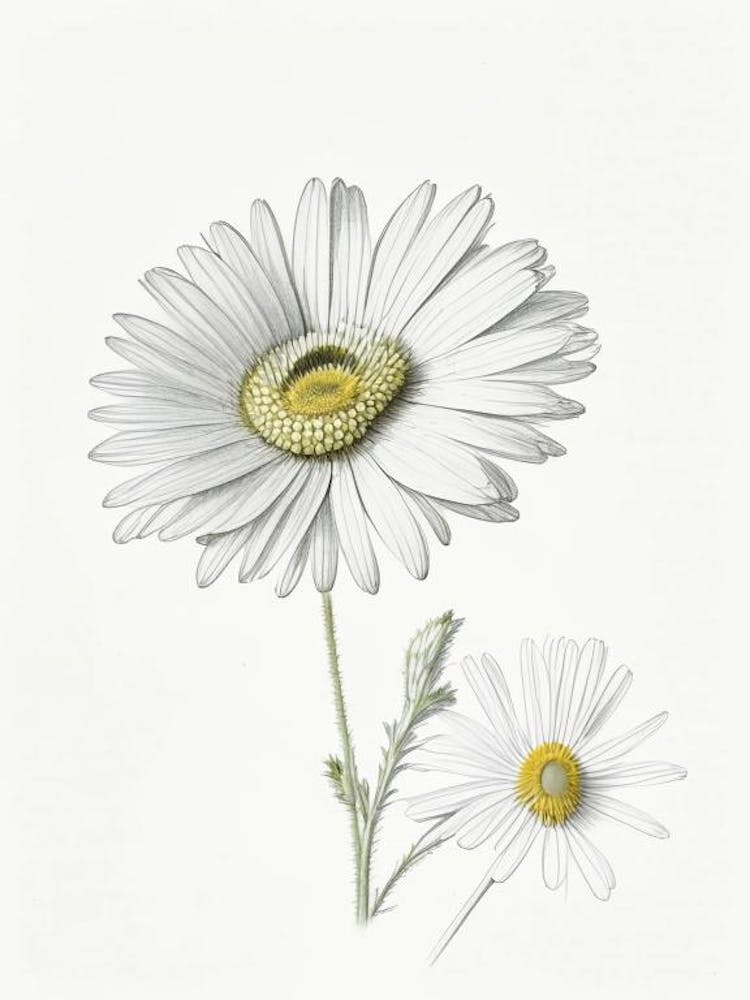 Daisy Floral Quentin Blake Inspired Illustration 2 Flower