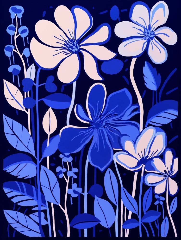Blaue Blume Illustration Geißblatt 1
