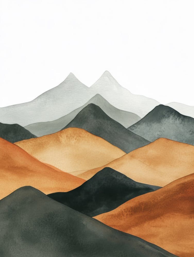 Watercolour Hills Brown Beige