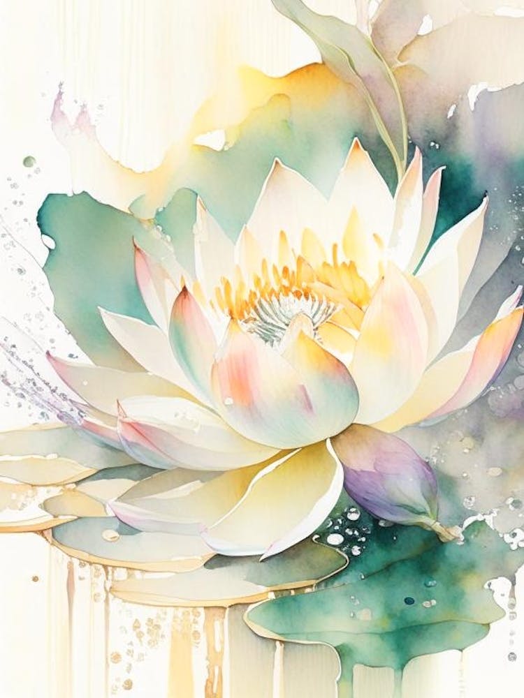 Lotus Flower Pattern Storybook Watercolour 5