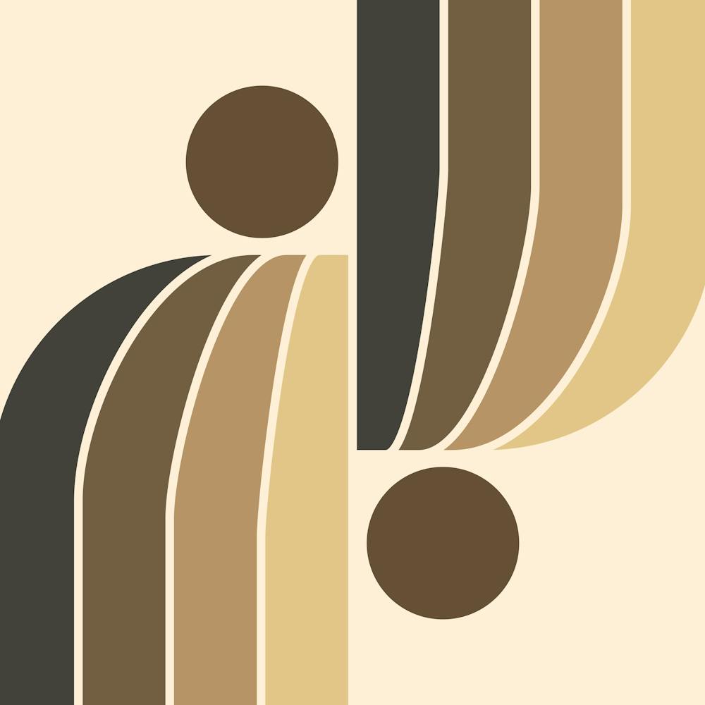 Arch Midcentury Modern Abstract Pattern Vvii In Earthy Grey 02