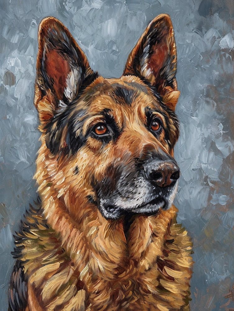 German Shepherd Acrylic Painting 6