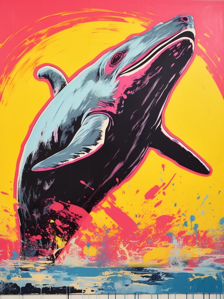 Whale Diving Out Of Water Pop Art 1