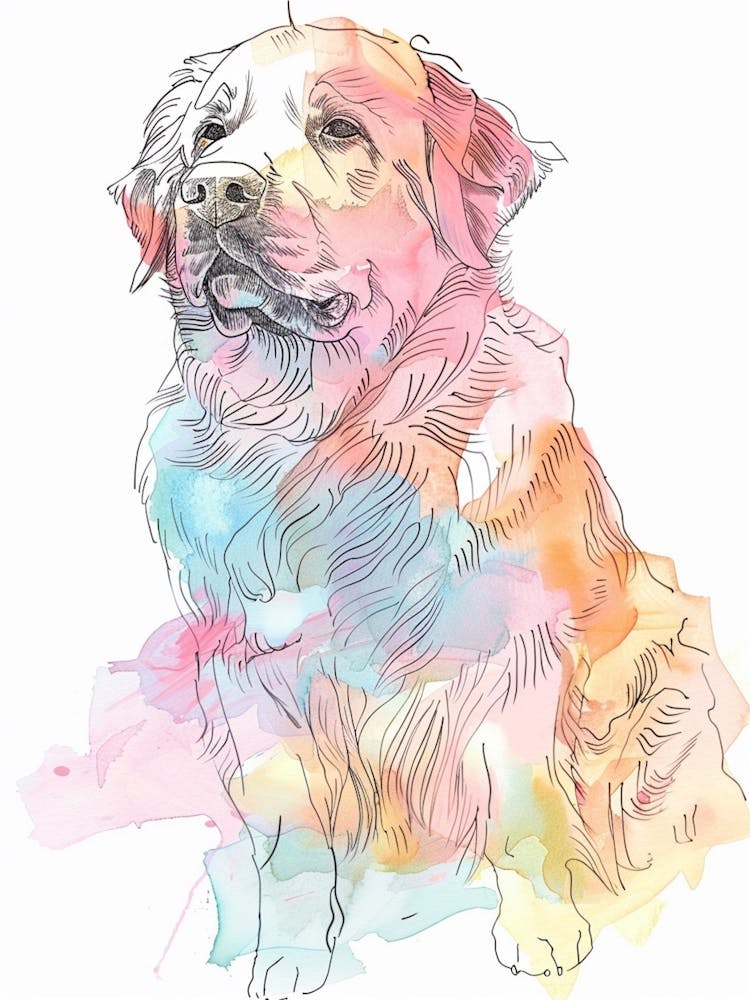 Newfoundland Pastel Line Illustration 4