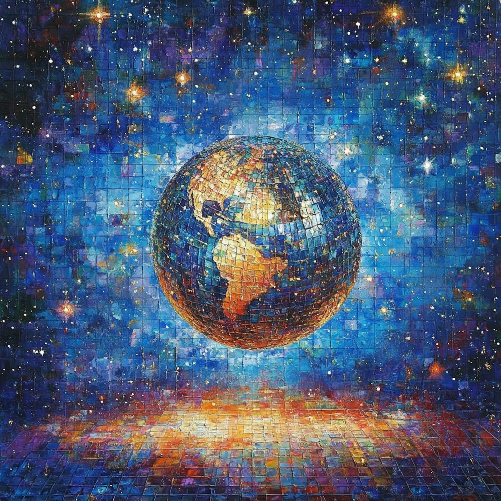 Erde im Weltall Leinwanddruck Kunst