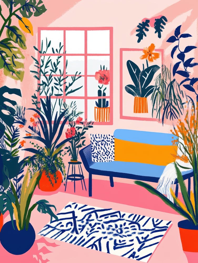 Living Room With Plants 3