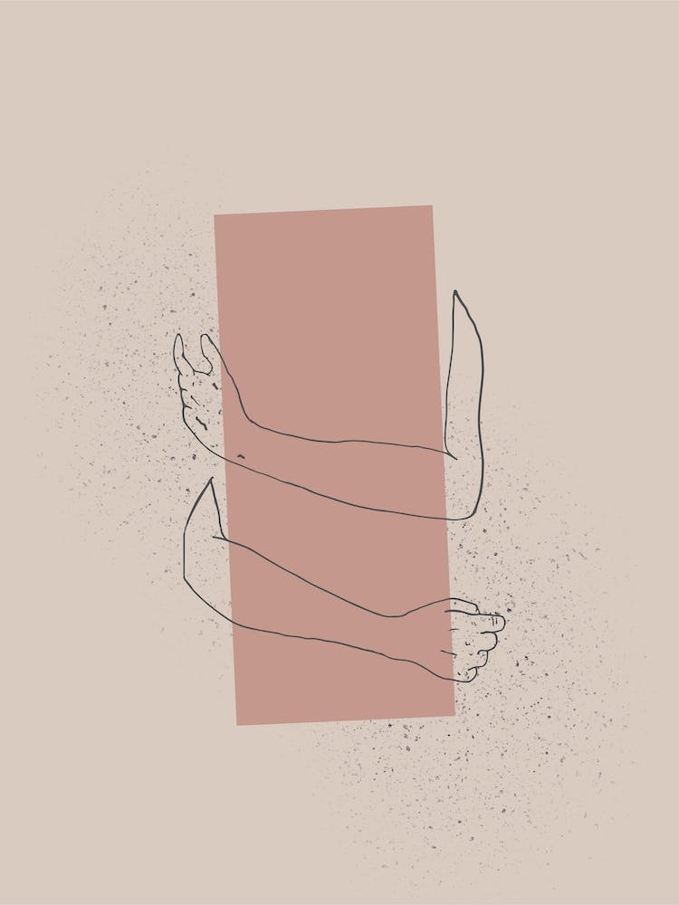 Virtual Hug Pink Abstract Line