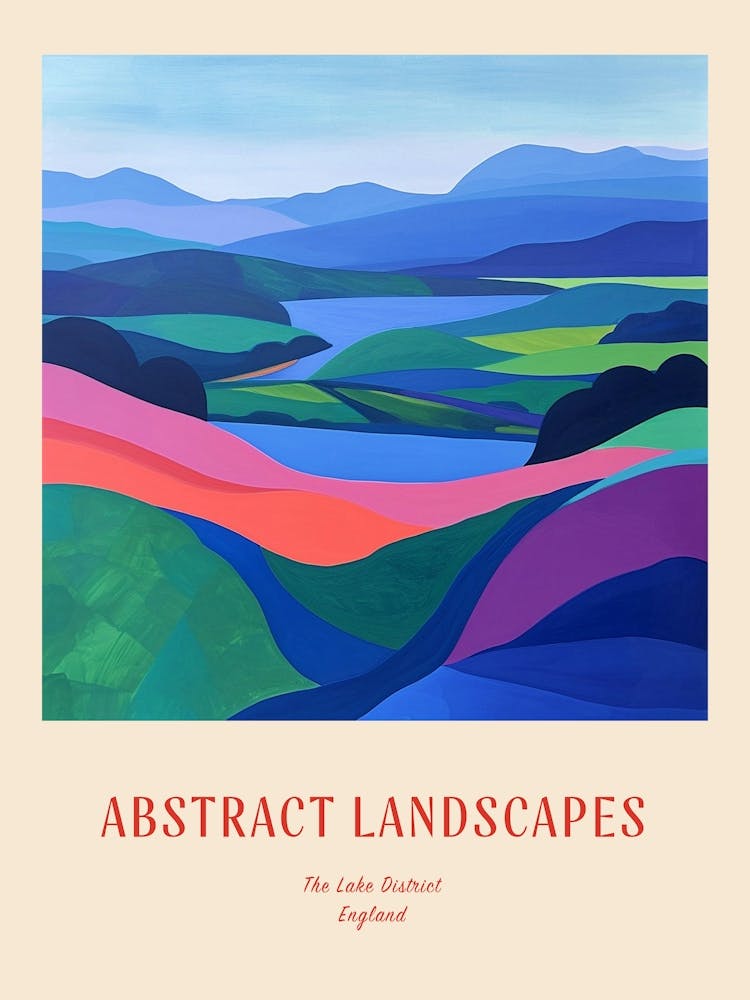 Colourful Abstract The Lake District England 2 Poster
