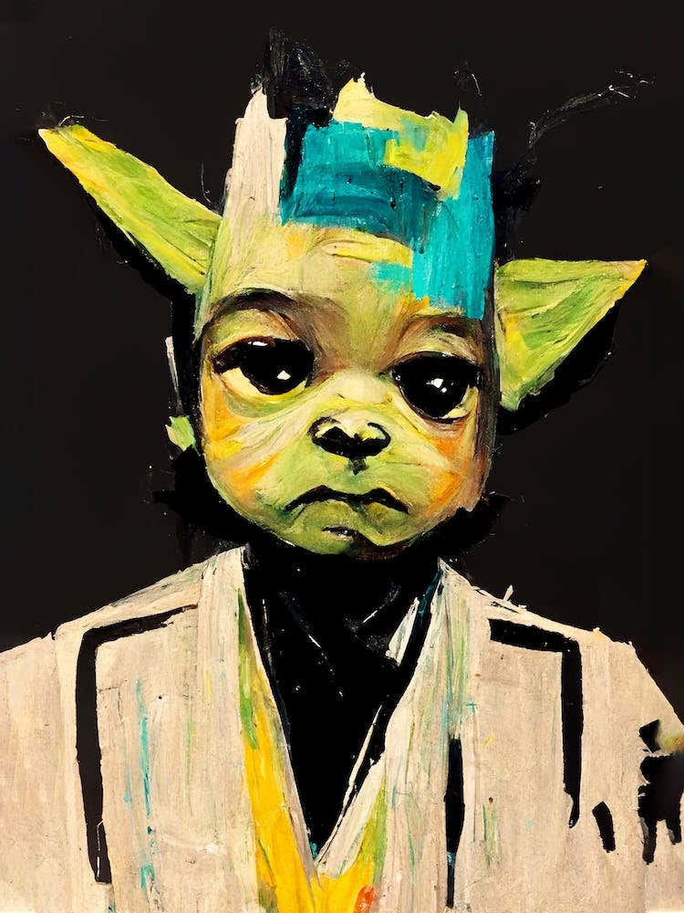 Yoda Basquiat Street Art Graffiti