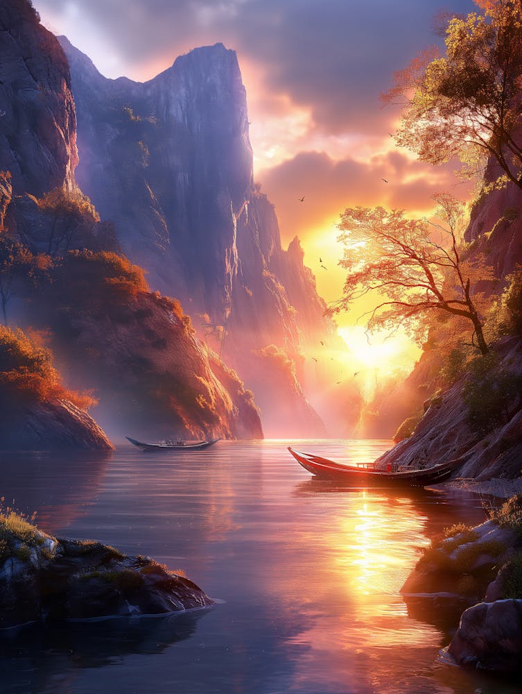 Sunset In The Mountains