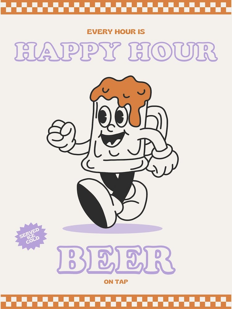 Orange und Lila Happy Hour