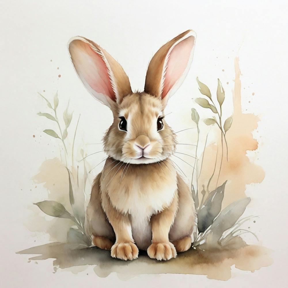 Rabbit Watercolor Painting 5