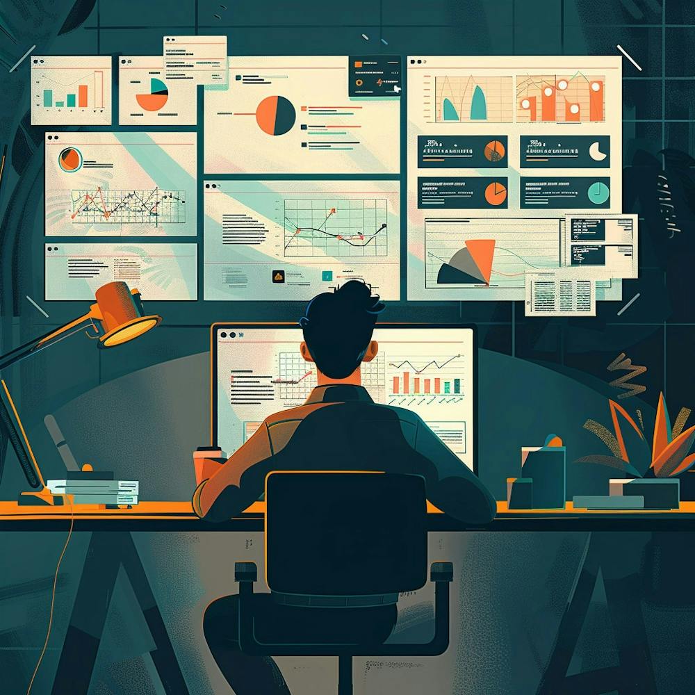 Man Working At His Computer