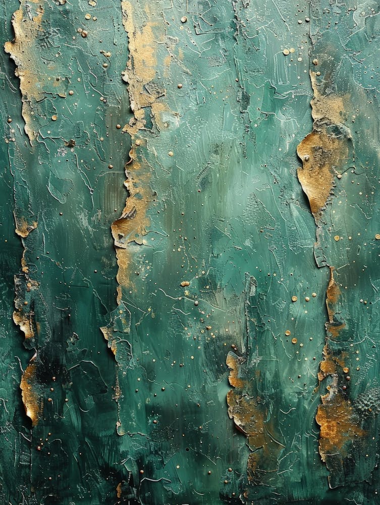 Gold And Green Abstract Painting