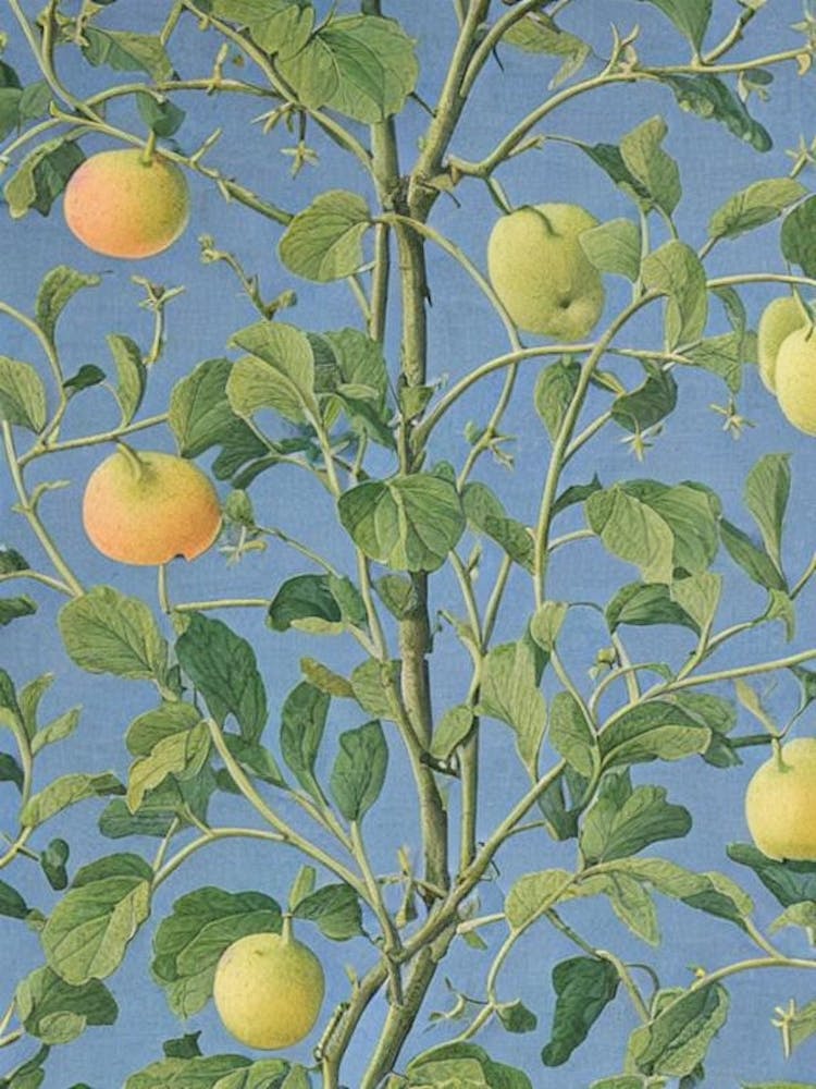 Quince 3 tree Vintage Botanical