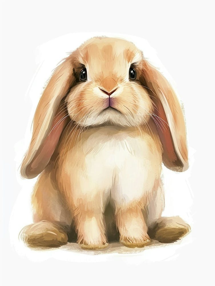 Mini Lop Rabbit Kids Illustration 2