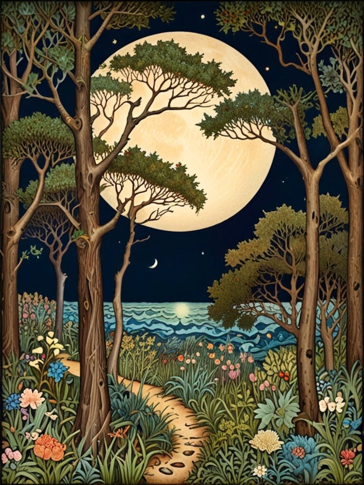William Morris Moonlight In The Woods 73
