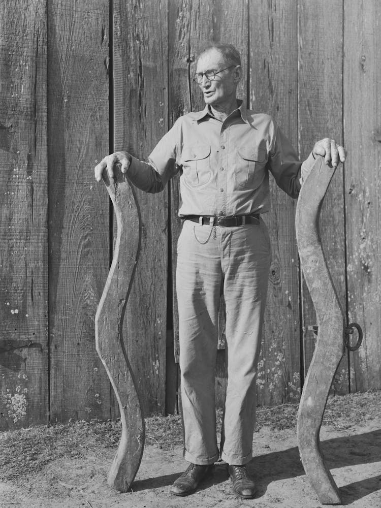 Farmer Of Cajun Origin, Living South Of Crowley, Louisiana, With Oxen Yoke By Russell Lee